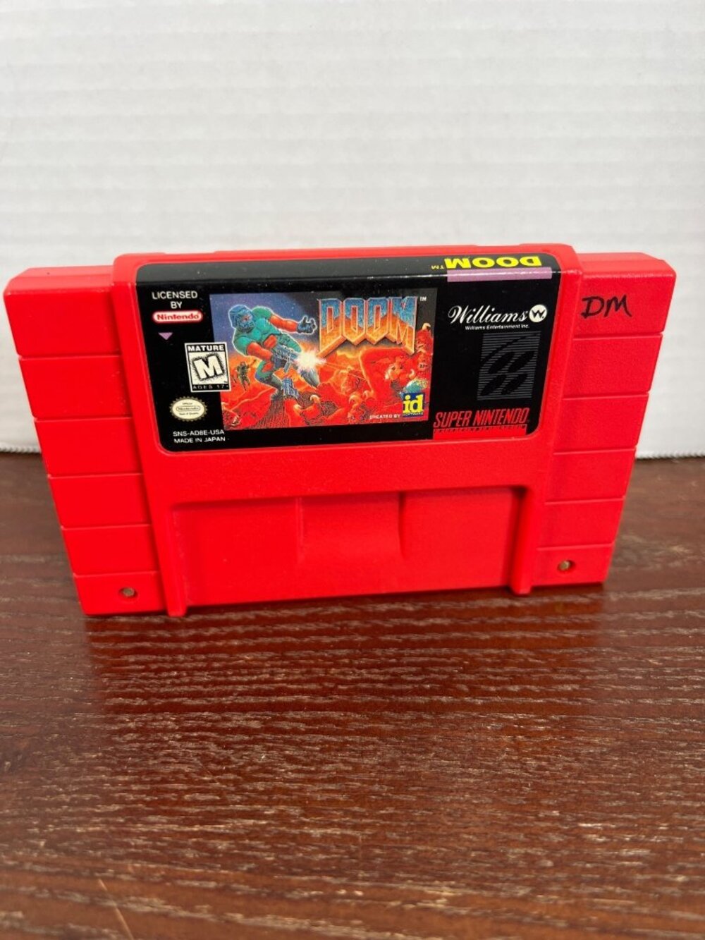Doom Super Nintendo SNES Red Cartridge Authentic Tested Retro Gaming Collectible